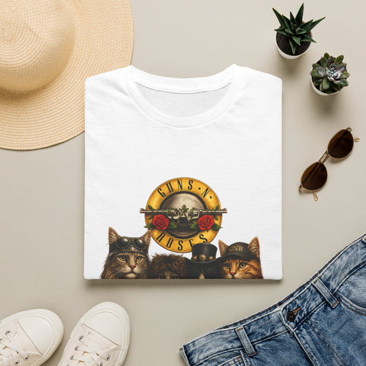 Guns and Roses Cats Funny Band Parody T-Shirt