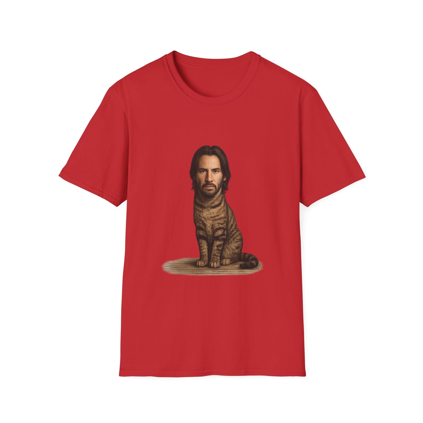 Keanu Reeves Cat Parody — Surreal Celebrity-Style Cat Portrait Shirt