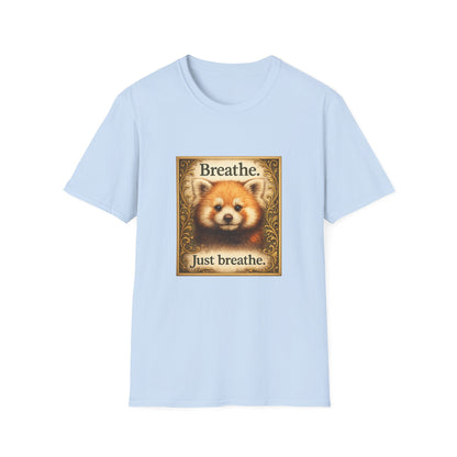 Breathe Red Panda T‑Shirt — "Breathe. Just breathe." Relaxation Tee