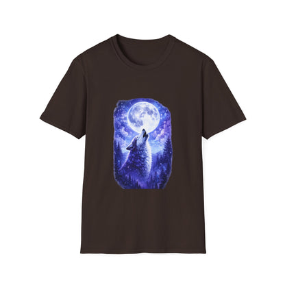Howling Wolf Under Full Moon T-Shirt