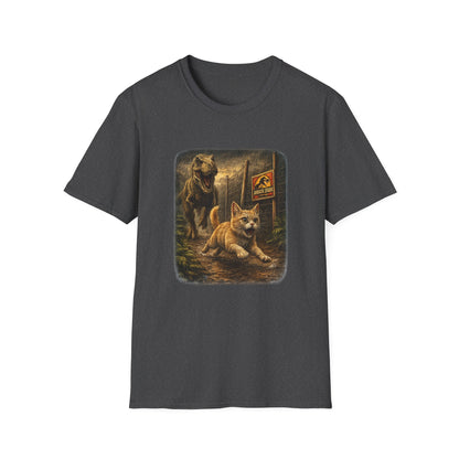 Jurassic Park Cats T‑Shirt — Retro Dino & Cat Mashup Tee