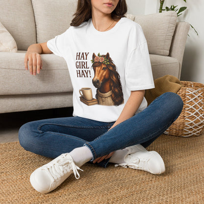 Hay Girl Hay! Horse Graphic T‑Shirt — Hay Girl Hay Funny Horse