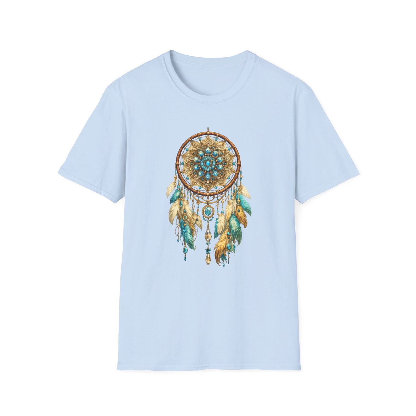 Ornate Turquoise & Gold Dreamcatcher T-Shirt