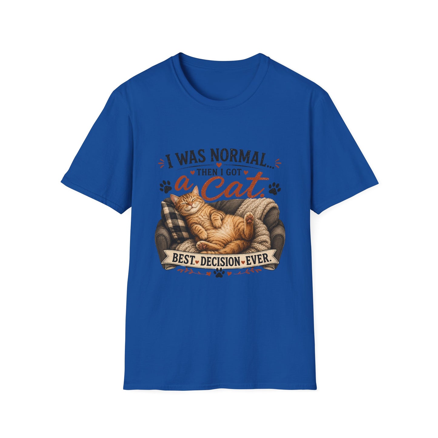 Cat Lover T-Shirt — "I Was Normal Then I Got a Cat" Cozy Graphic Tee
