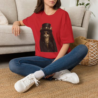 Slash Cat Parody — Vintage Top Hat Guitarist Cat Graphic T‑Shirt