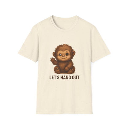 T-Shirt — Cute Baby Monkey "Let’s Hang Out" Graphic Tee