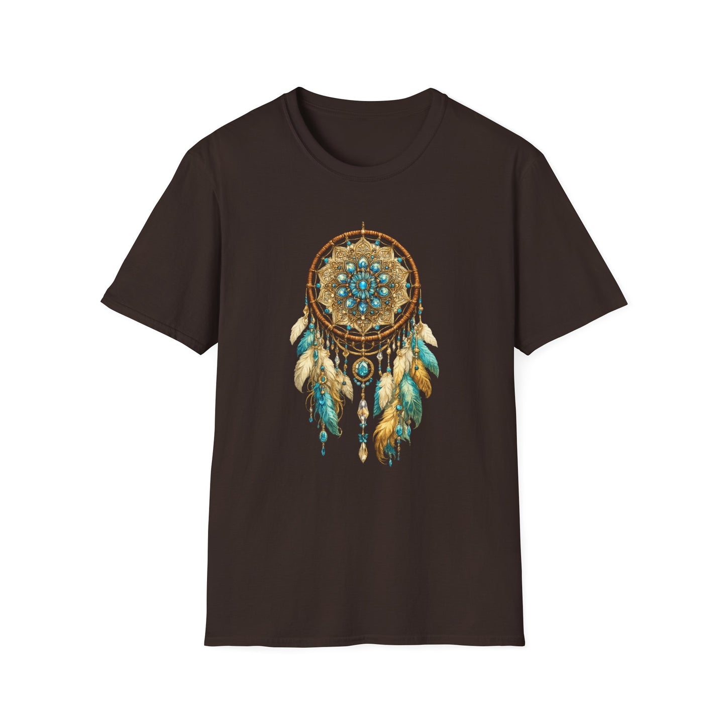Ornate Turquoise & Gold Dreamcatcher T-Shirt