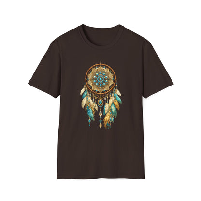 Ornate Turquoise & Gold Dreamcatcher T-Shirt