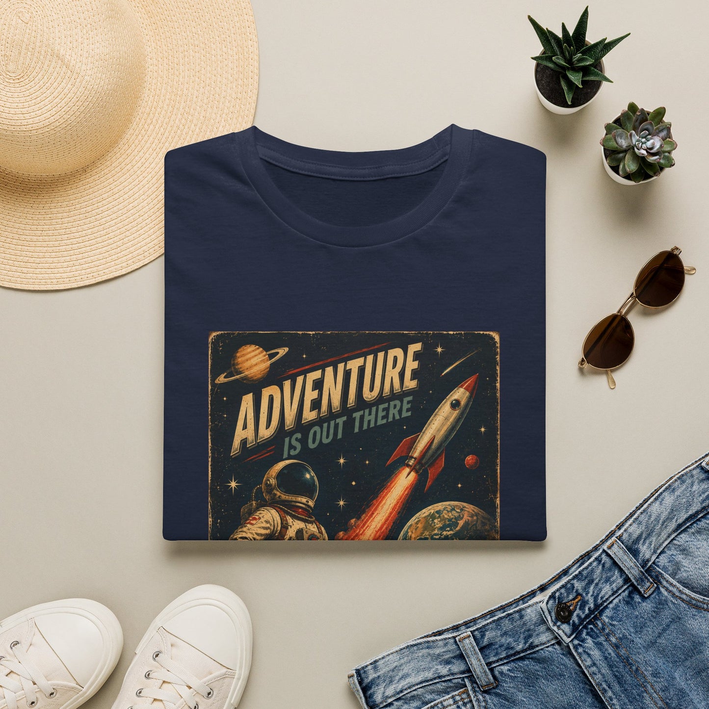 Adventure Is Out There Buckle Up And Enjoy The Ride Space Rocket T-Shirt