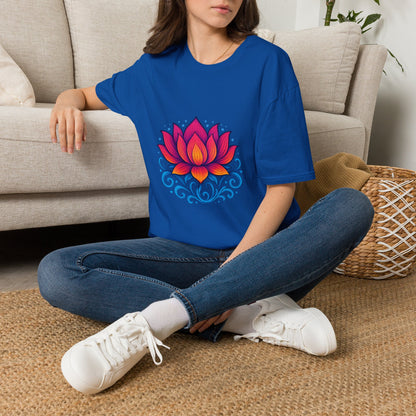 Vibrant Lotus Flower Sacred Indian Art T-Shirt