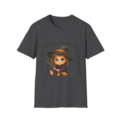 Witchful Thinking T-Shirt — Cute Witch Girl Halloween Tee