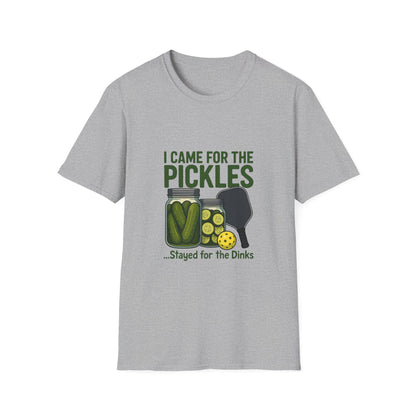 I Came for the Pickles Stayed for the Dinks Funny Pickleball T-Shirt