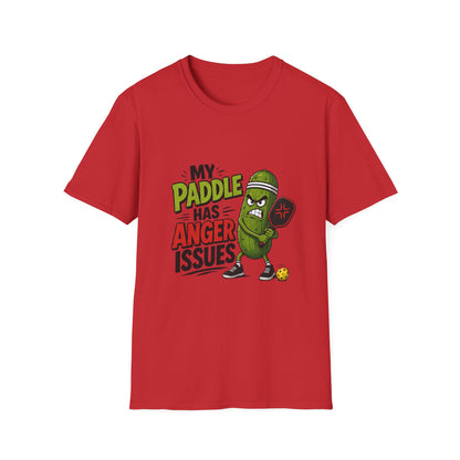 Pickle Paddle T‑Shirt — "My Paddle Has Anger Issues" Funny Pickleball Tee