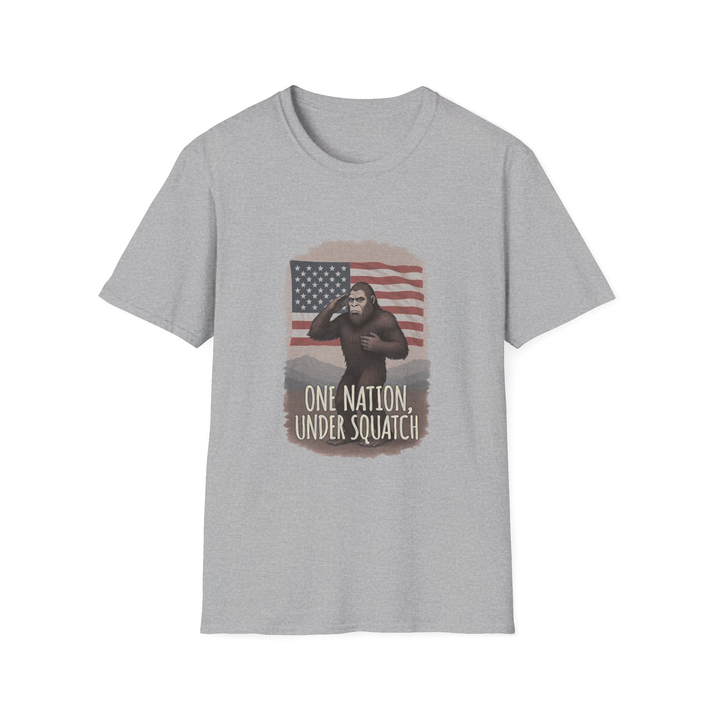 One Nation Under Squatch Funny Patriotic Bigfoot T-Shirt