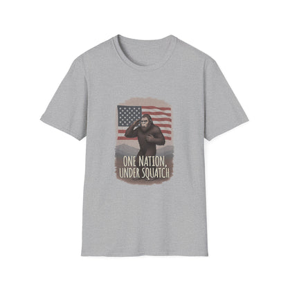 One Nation Under Squatch Funny Patriotic Bigfoot T-Shirt