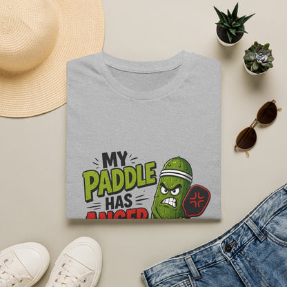 Pickle Paddle T‑Shirt — "My Paddle Has Anger Issues" Funny Pickleball Tee