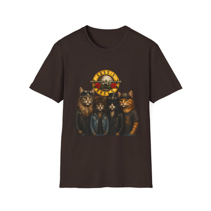 Guns and Roses Cats Funny Band Parody T-Shirt