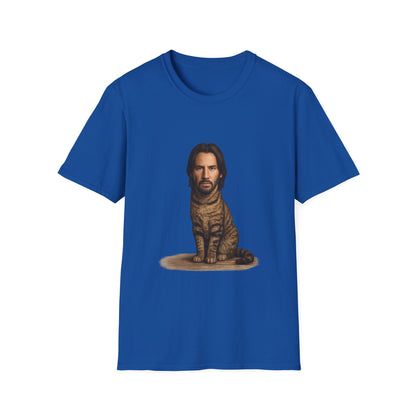Keanu Reeves Cat Parody — Surreal Celebrity-Style Cat Portrait Shirt