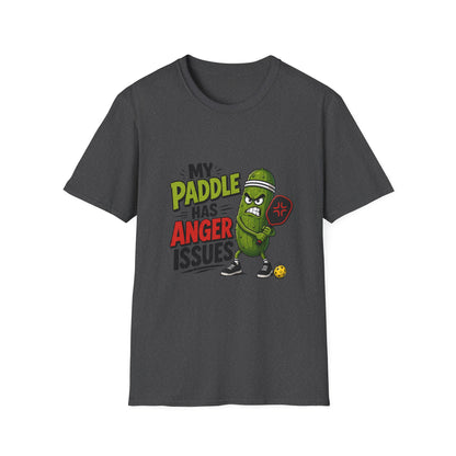 Pickle Paddle T‑Shirt — "My Paddle Has Anger Issues" Funny Pickleball Tee