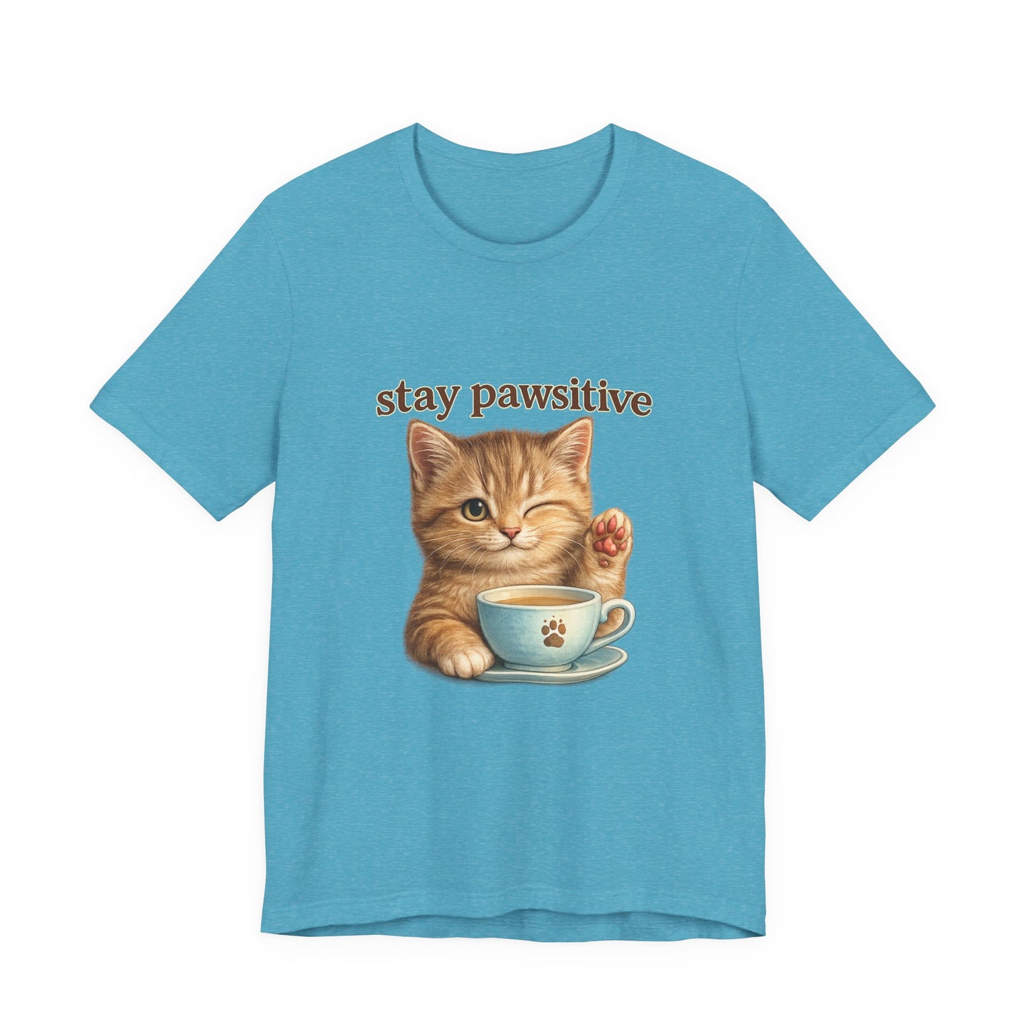 Stay Pawsitive Cute Cat T-Shirt