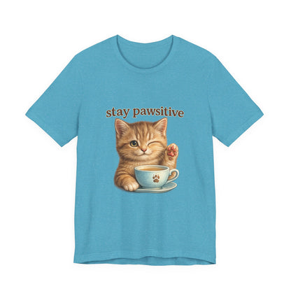Stay Pawsitive Cute Cat T-Shirt