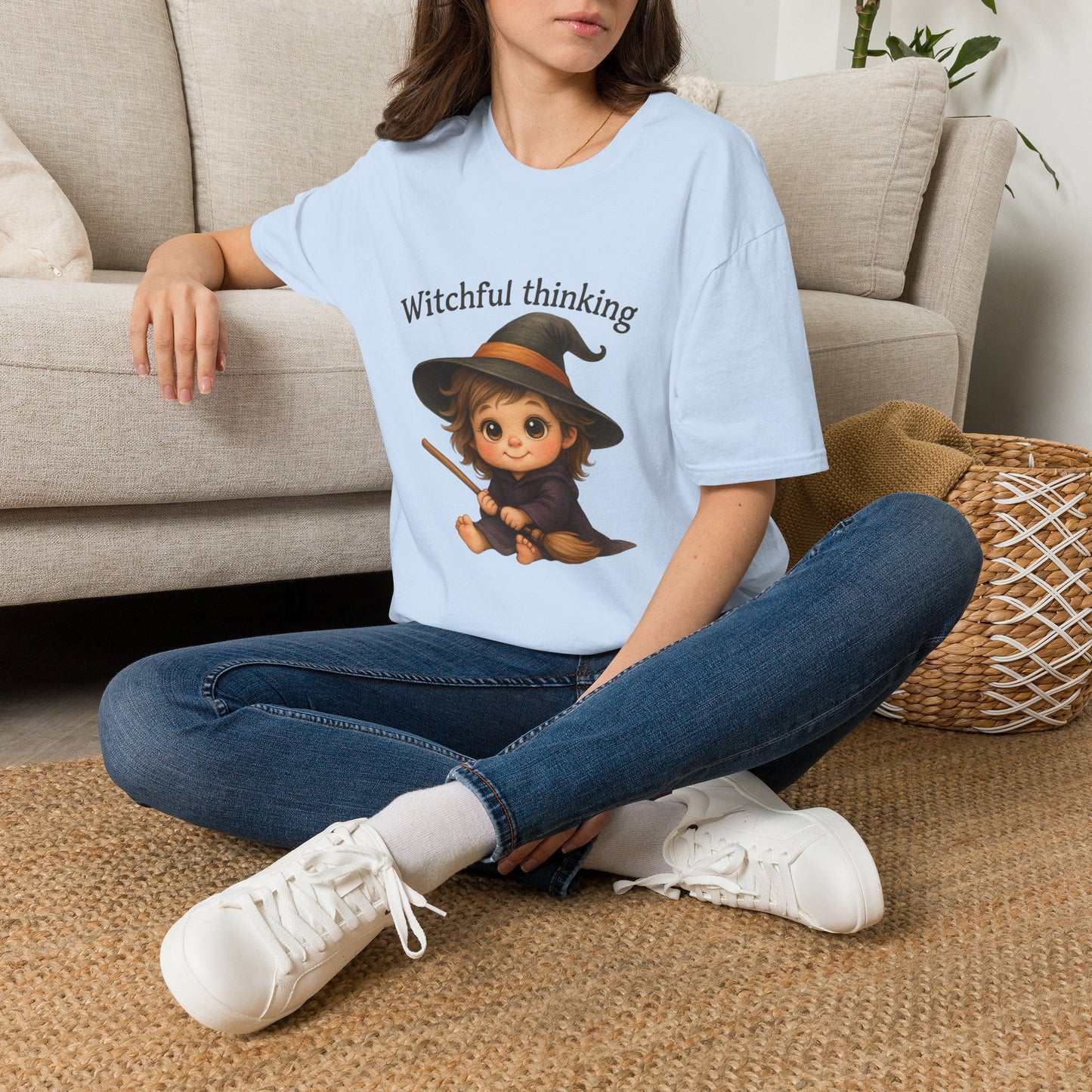 Witchful Thinking T-Shirt — Cute Witch Girl Halloween Tee