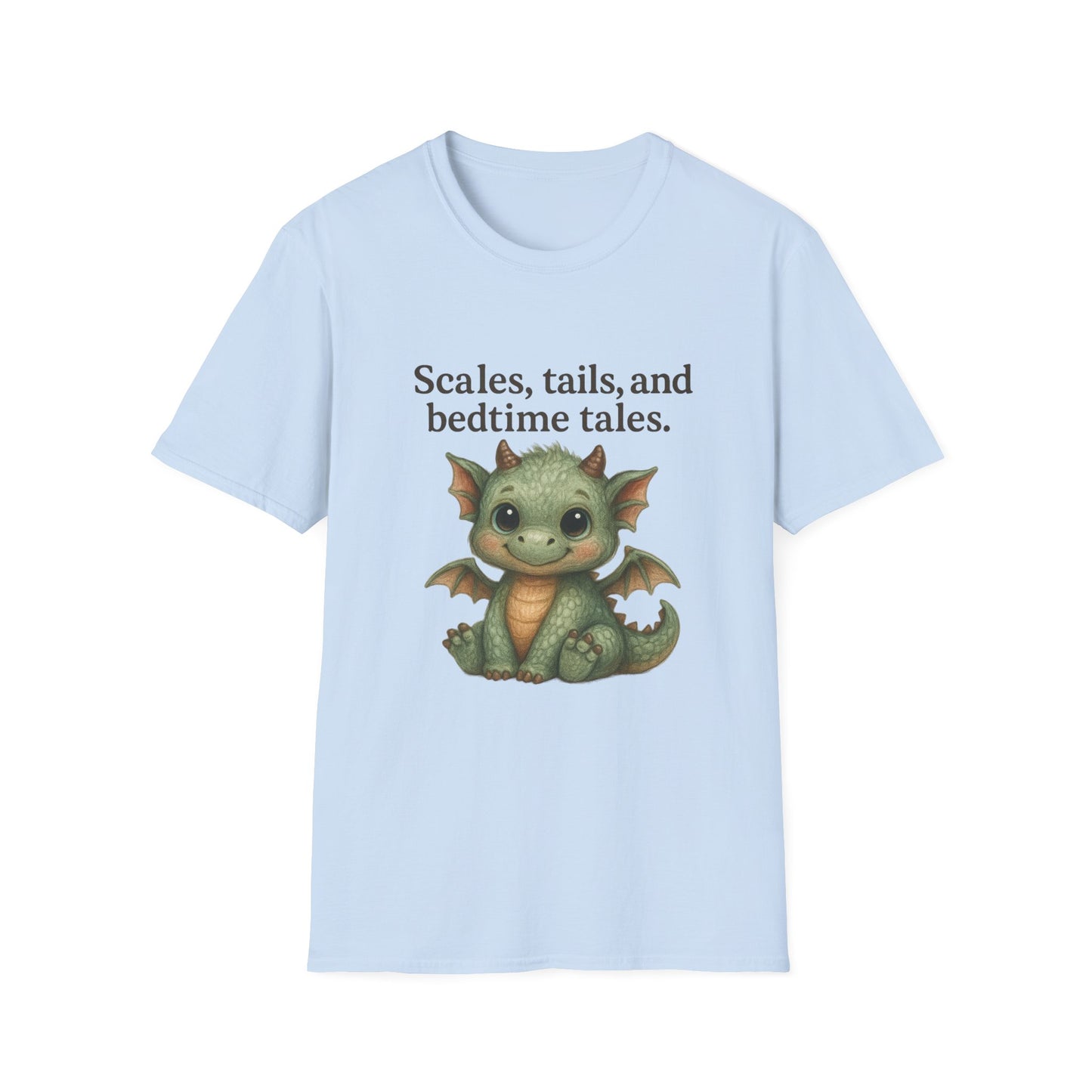 Scales, Tails, and Bedtime Tales Cute Dragon T-Shirt