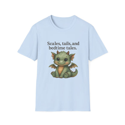 Scales, Tails, and Bedtime Tales Cute Dragon T-Shirt