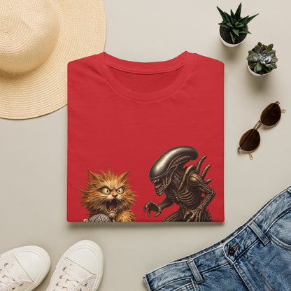 Xenomorph vs. Cat - Alien Graphic T-Shirt — Funny Sci‑Fi Cat Tee