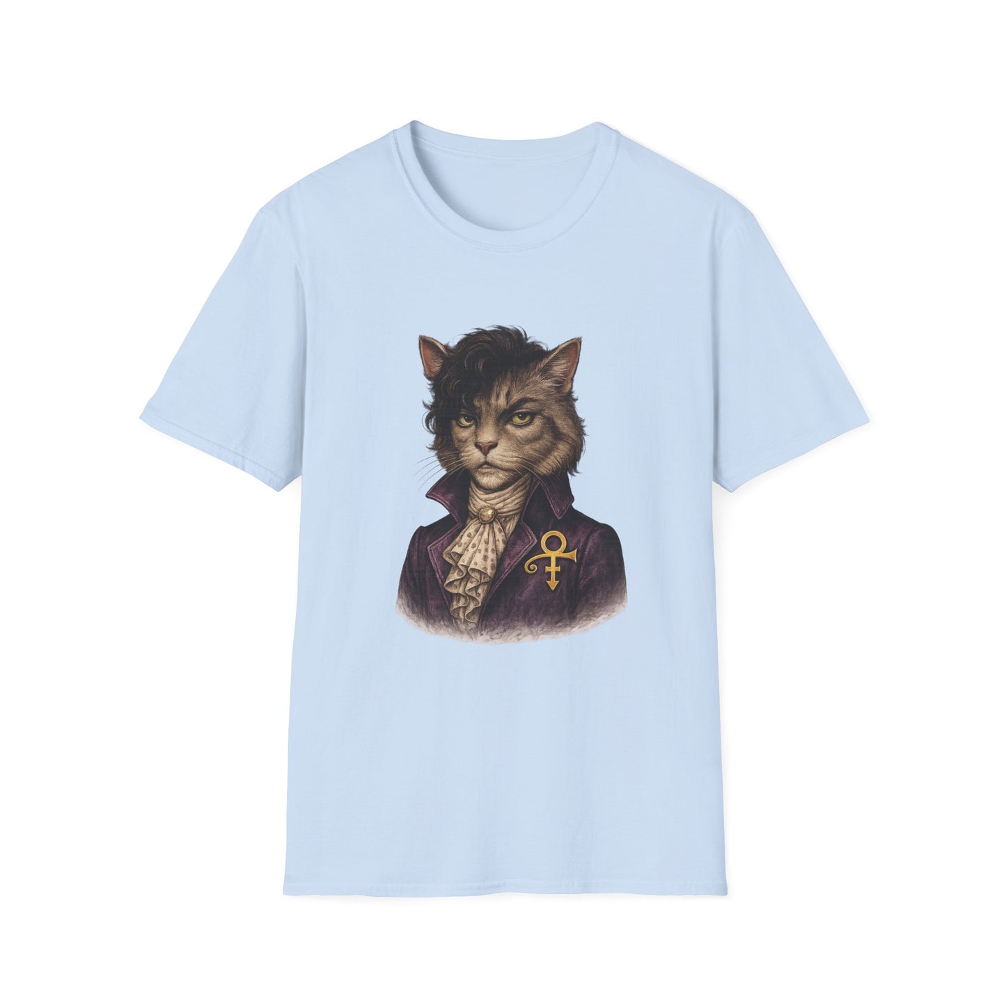 Prince Cat Parody T-Shirt — Regal Cat with Ankh Graphic