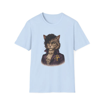 Prince Cat Parody T-Shirt — Regal Cat with Ankh Graphic