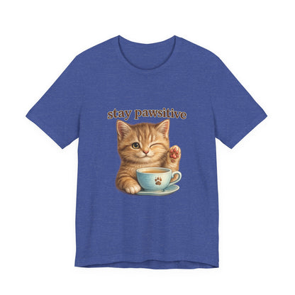 Stay Pawsitive Cute Cat T-Shirt