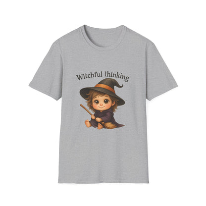 Witchful Thinking T-Shirt — Cute Witch Girl Halloween Tee