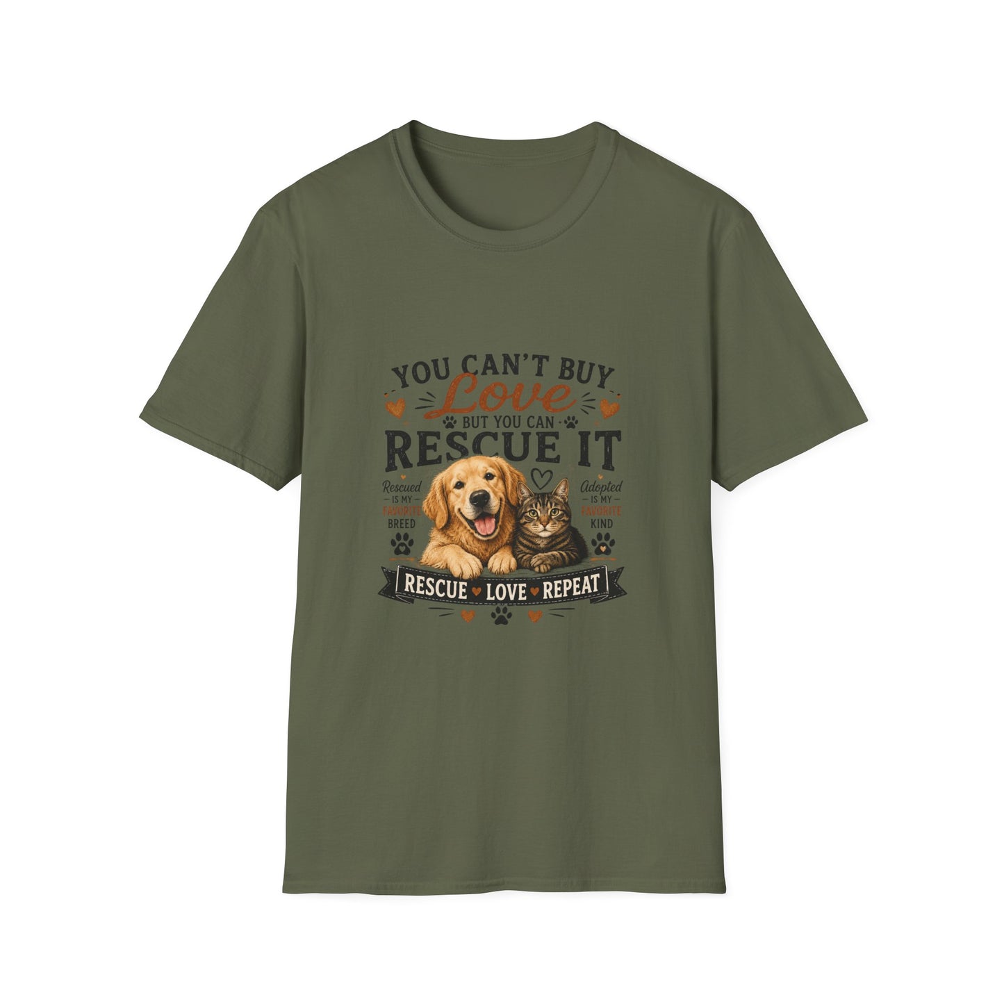 Rescue It T-Shirt — "You Can't Buy Love But You Can Rescue It" Dog Rescue Tee