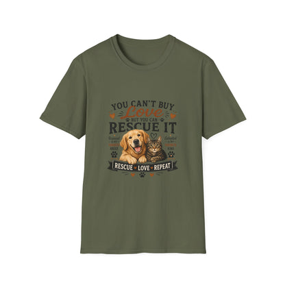 Rescue It T-Shirt — "You Can't Buy Love But You Can Rescue It" Dog Rescue Tee