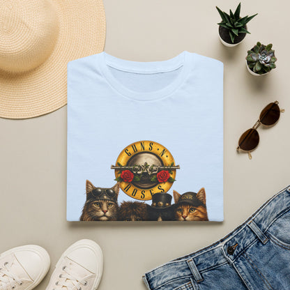 Guns and Roses Cats Funny Band Parody T-Shirt