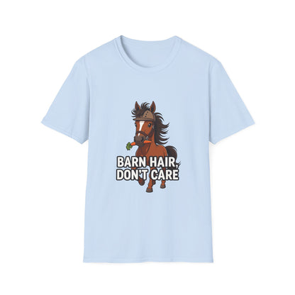 Barn Hair, Don't Care Funny Equestrian T-Shirt