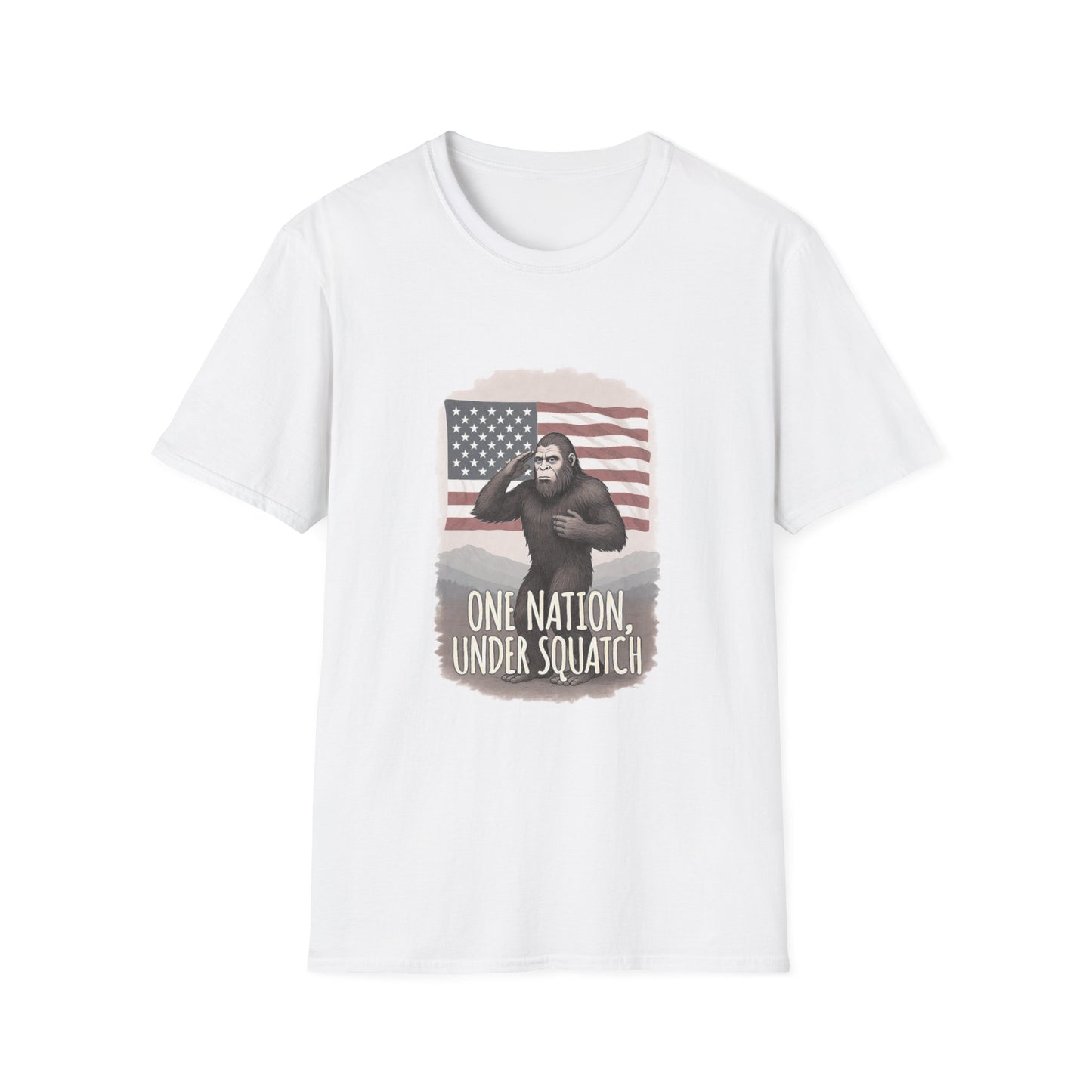 One Nation Under Squatch Funny Patriotic Bigfoot T-Shirt