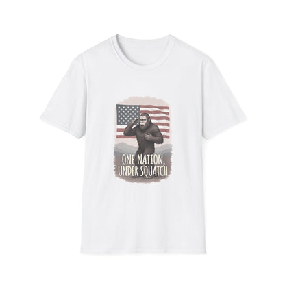 One Nation Under Squatch Funny Patriotic Bigfoot T-Shirt
