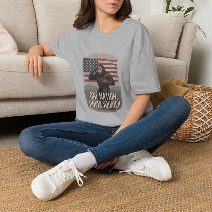 One Nation Under Squatch Funny Patriotic Bigfoot T-Shirt