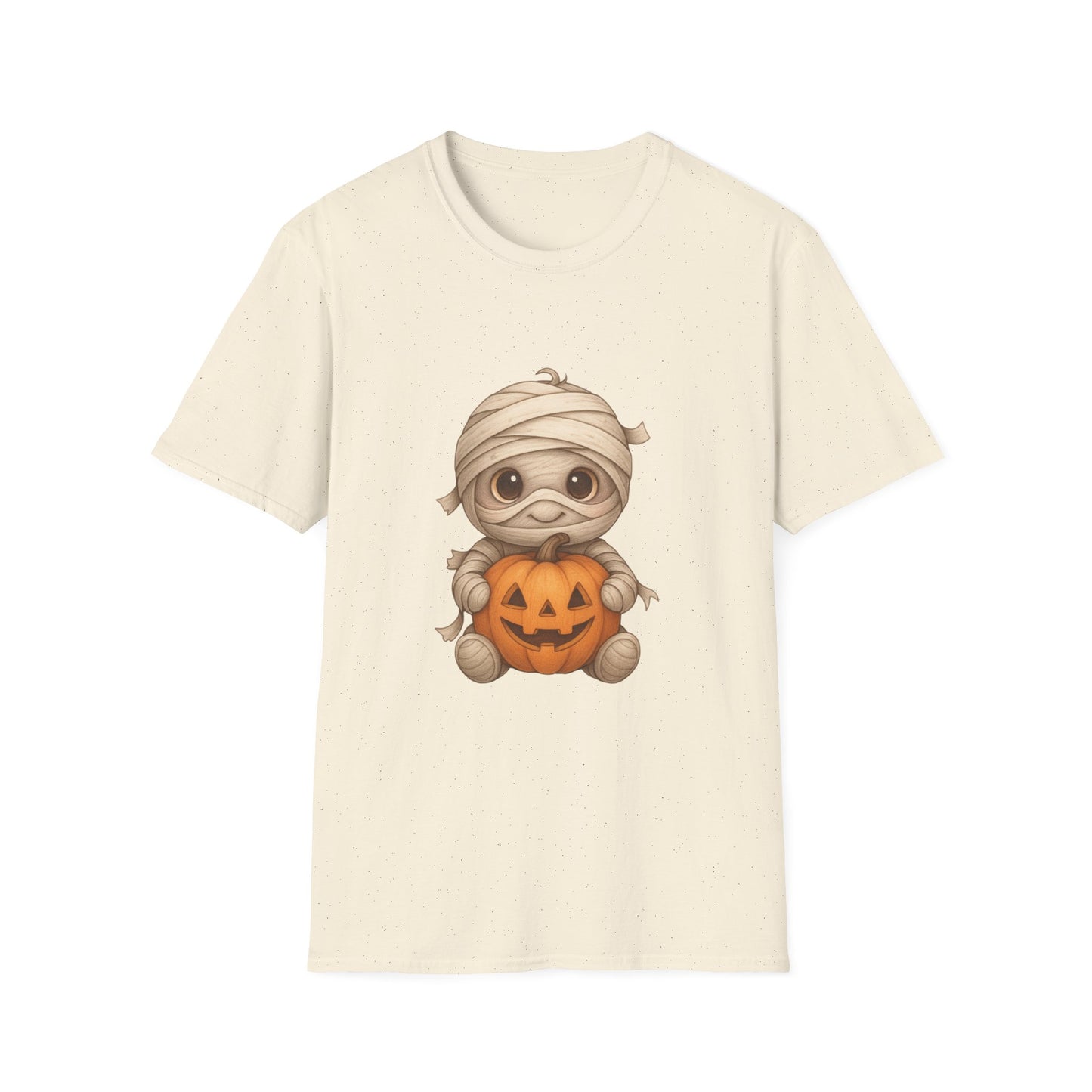 Cute Baby Mummy Holding Pumpkin Halloween T-Shirt