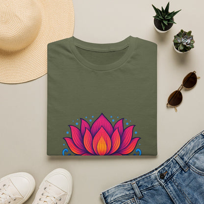 Vibrant Lotus Flower Sacred Indian Art T-Shirt