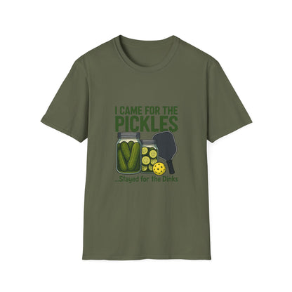 I Came for the Pickles Stayed for the Dinks Funny Pickleball T-Shirt