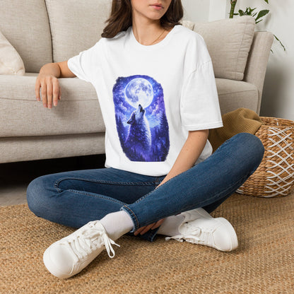 Howling Wolf Under Full Moon T-Shirt