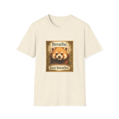 Breathe Red Panda T‑Shirt — "Breathe. Just breathe." Relaxation Tee