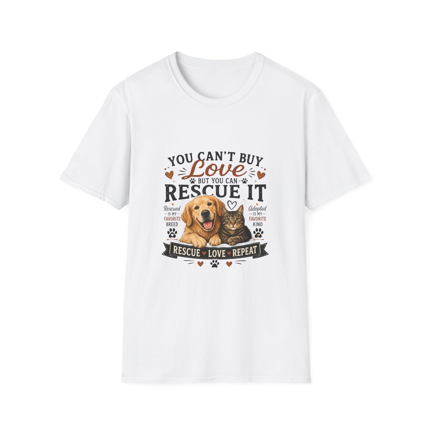 Rescue It T-Shirt — "You Can't Buy Love But You Can Rescue It" Dog Rescue Tee