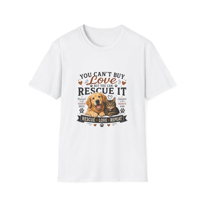 Rescue It T-Shirt — "You Can't Buy Love But You Can Rescue It" Dog Rescue Tee
