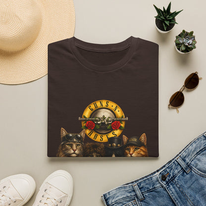 Guns and Roses Cats Funny Band Parody T-Shirt