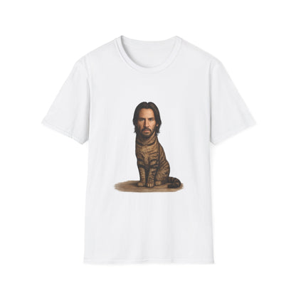 Keanu Reeves Cat Parody — Surreal Celebrity-Style Cat Portrait Shirt