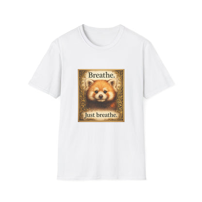 Breathe Red Panda T‑Shirt — "Breathe. Just breathe." Relaxation Tee